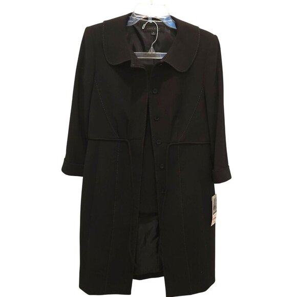 Anne Klein Black 2 Piece Suit Size 6 Coat & Skirt Fully Lined New with Tags - Picture 1 of 16